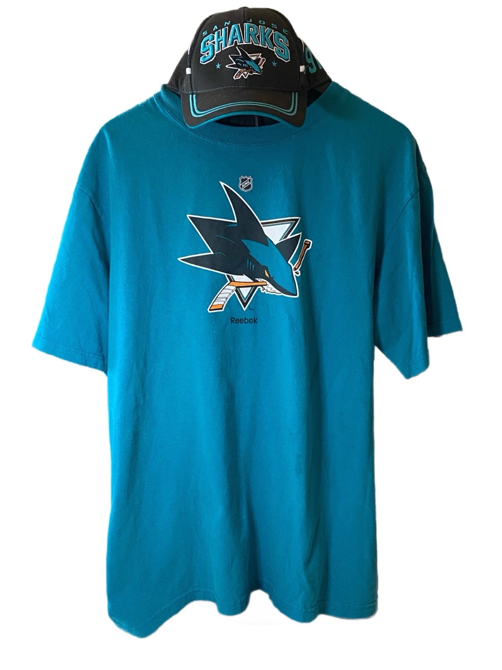 Reebok San Jose Sharks Teal Graphic Logo Tee